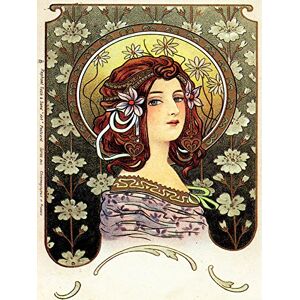 Wee Blue Coo Vintage Lady Flowers Mucha 1902 Nouveau Art Canvas Print Wee Blue Coo Vintage Lady Flowers Mucha 1902 Nouveau Art Canvas Print