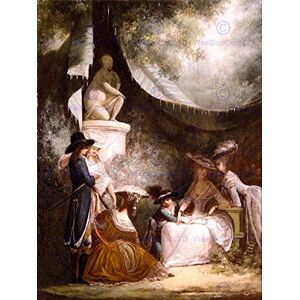 Wee Blue Coo Painting Exterior Debucourt Man Boy Woman Outdoor Scene Wall Art Print Wee Blue Coo Painting Exterior Debucourt Man Boy Woman Outdoor Scene Wall Art Print