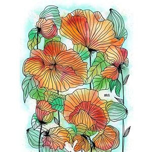 Artery8 Colourful Patterned Poppy Flower Painting Art Print Canvas Premium Wall Decor Poster Mural Artery8 Colourful Patterned Poppy Flower Painting Art Print Canvas Premium Wall Decor Poster Mural