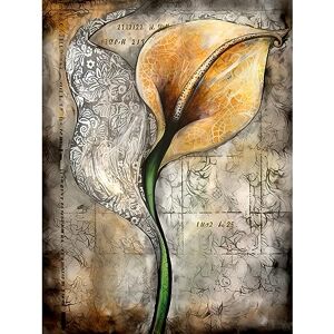 Artery8 Batik Style Pattern Calla Lily Flower Bloom Extra Large XL Wall Art Poster Print Artery8 Batik Style Pattern Calla Lily Flower Bloom Extra Large XL Wall Art Poster Print