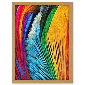 Doppelganger33 LTD Vibrant Rainbow Peacock Feather Abstract Macro Painting Artwork Framed A3 Wall Art Print Doppelganger33 LTD Vibrant Rainbow Peacock Feather Abstract Macro Painting Artwork Framed A3 Wall Art Print