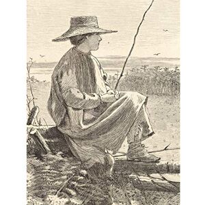 Artery8 Homer Watching Crows Woman Sitting 1868 Drawing Premium Wall Art Canvas Print 18X24 Inch Artery8 Homer Watching Crows Woman Sitting 1868 Drawing Premium Wall Art Canvas Print 18X24 Inch