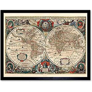 Fine Art Prints Map Hondius 1641 World Hemispheres Pictorial Unframed Wall Art Print Poster Home Decor Premium Fine Art Prints Map Hondius 1641 World Hemispheres Pictorial Unframed Wall Art Print Poster Home Decor Premium