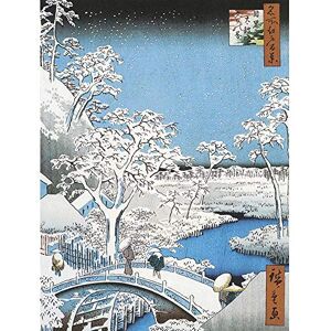 Wee Blue Coo Painting Japanese Woodblock Winter Bridge Over River Art Print Poster Wall Decor 12X16 Inch Wee Blue Coo Painting Japanese Woodblock Winter Bridge Over River Art Print Poster Wall Decor 12X16 Inch