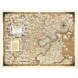 Artery8 Map Ernest Dudley Chase 1938 Boston Ma Pictorial Large Wall Art Poster Print Thick Paper 18X24 Inch Artery8 Map Ernest Dudley Chase 1938 Boston Ma Pictorial Large Wall Art Poster Print Thick Paper 18X24 Inch