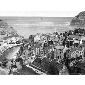 Wee Blue Coo Whitby Staithes Yorkshire England Old BW Art Print Poster Wall Decor 12X16 Inch Wee Blue Coo Whitby Staithes Yorkshire England Old BW Art Print Poster Wall Decor 12X16 Inch