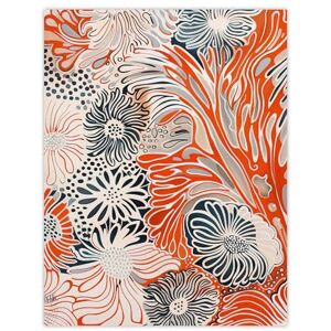 Artery8 Floral Line Pattern Orange Blue Bright Design Living Room Extra Large XL Wall Art Poster Print Artery8 Floral Line Pattern Orange Blue Bright Design Living Room Extra Large XL Wall Art Poster Print
