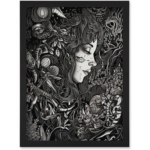 Artery8 - Nature Goddess - Monochrome - A4 - Wall Art Artery8 - Nature Goddess - Monochrome - A4 - Wall Art
