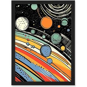 Artery8 Outer Space Comic Book Style Pastel Colour Milky Way Planets Rings Moons Sun Boys Room Artwork Framed A3 Wall Art Print Artery8 Outer Space Comic Book Style Pastel Colour Milky Way Planets Rings Moons Sun Boys Room Artwork Framed A3 Wall Art Print