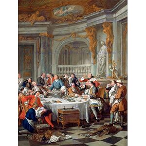 Wee Blue Coo Painting Interior Study De Troy Oyster Lunch Wall Art Print Wee Blue Coo Painting Interior Study De Troy Oyster Lunch Wall Art Print