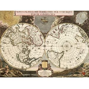 Fine Art Prints Bleau 1695 Pictorial Map World Hemispheres Unframed Wall Art Print Poster Home Decor Premium Fine Art Prints Bleau 1695 Pictorial Map World Hemispheres Unframed Wall Art Print Poster Home Decor Premium