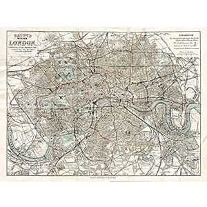 Artery8 Map Bacon 1883 London City England Plan Chart Unframed Wall Art Print Poster Home Decor Premium Artery8 Map Bacon 1883 London City England Plan Chart Unframed Wall Art Print Poster Home Decor Premium