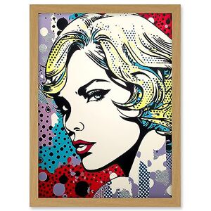 Artery8 Bond Girl Comic Book Style Purple Blue Red Polka Dot Pattern Portrait Halftone Artwork Framed A3 Wall Art Print Artery8 Bond Girl Comic Book Style Purple Blue Red Polka Dot Pattern Portrait Halftone Artwork Framed A3 Wall Art Print