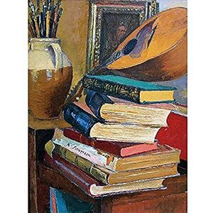Artery8 Sicurezza Still Life With Books Mandolin Painting Unframed Wall Art Print Poster Home Decor Premium Artery8 Sicurezza Still Life With Books Mandolin Painting Unframed Wall Art Print Poster Home Decor Premium