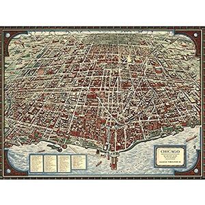 Fine Art Prints Colortext 1938 Map Chicago City Bird's Eye View Unframed Wall Art Print Poster Home Decor Premium Fine Art Prints Colortext 1938 Map Chicago City Bird's Eye View Unframed Wall Art Print Poster Home Decor Premium