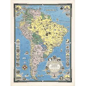 Artery8 1942 Ernest Dudley Chase Good Neighbor Map South America Large Wall Art Poster Print Thick Paper 18X24 Inch Artery8 1942 Ernest Dudley Chase Good Neighbor Map South America Large Wall Art Poster Print Thick Paper 18X24 Inch