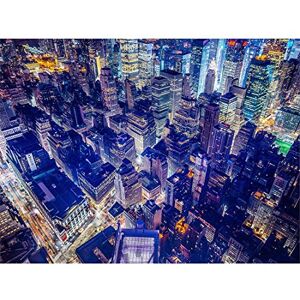 Wee Blue Coo Aerial View New York Night Art Print Poster Wall Decor 12X16 Inch Wee Blue Coo Aerial View New York Night Art Print Poster Wall Decor 12X16 Inch