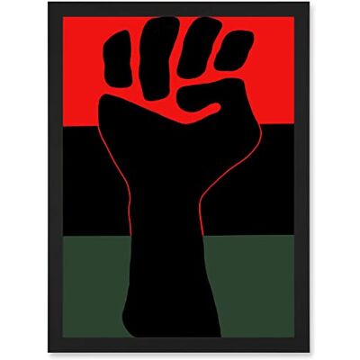 Artery8 - Black Power Fist - A4 - Framed - Wall Art Print Artery8 - Black Power Fist - A4 - Framed - Wall Art Print