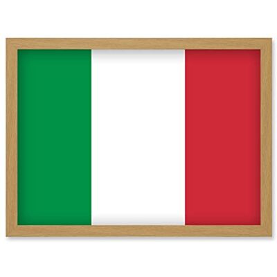 Artery8 - Italy National Flag Vexillology Poster - A4 - Framed Wall Art Artery8 - Italy National Flag Vexillology Poster - A4 - Framed Wall Art