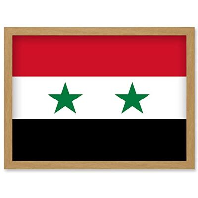 Artery8 - Syrian Arab Republic Flag - A4 - Light Oak Frame - Poster Artery8 - Syrian Arab Republic Flag - A4 - Light Oak Frame - Poster