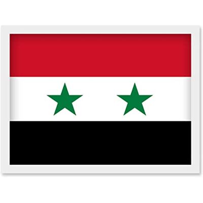 Artery8 - Syrian Arab Republic National Flag - A4 - Framed - Wall Art Artery8 - Syrian Arab Republic National Flag - A4 - Framed - Wall Art
