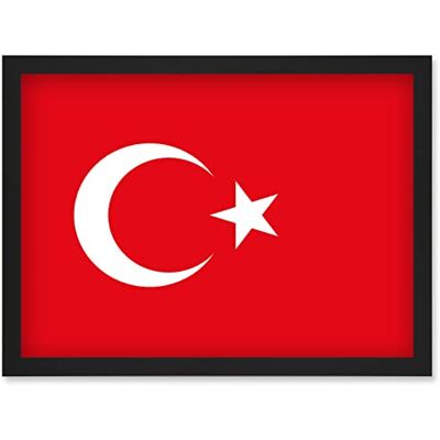 Artery8 - Turkey Flag Vexillology - A4 - Framed Poster Artery8 - Turkey Flag Vexillology - A4 - Framed Poster