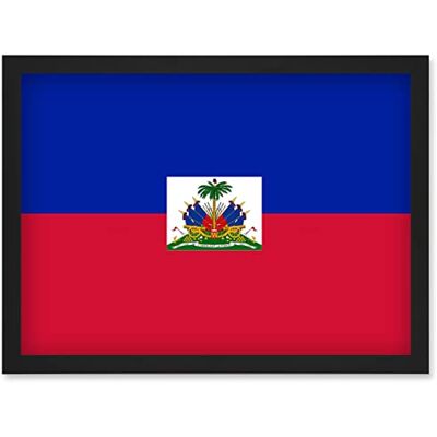 Artery8 - Haiti National Flag - A4 - Framed Wall Art Artery8 - Haiti National Flag - A4 - Framed Wall Art