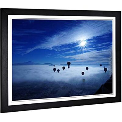 Big Box Art Framed Print of Landscape Hot Air Balloon (4) Design Wall Art Picture Home Decor for Kitchen, Living, Dining Room, Bedroom, Hallway, Office, Black, A2 / 24.5x18 Inch / 62x45cm Big Box Art Framed Print of Landscape Hot Air Balloon (4) Design Wall Art Picture Home Decor for Kitchen, Living, Dining Room, Bedroom, Hallway, Office, Black, A2 / 24.5x18 Inch / 62x45cm