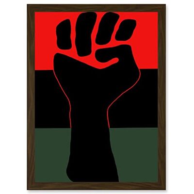 Artery8 - Black Power Fist - Brown - A4 - Framed wall art print Artery8 - Black Power Fist - Brown - A4 - Framed wall art print