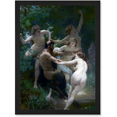 Artery8 - Bouguereau Nymphs Satyr - Framed Wall Art Print Artery8 - Bouguereau Nymphs Satyr - Framed Wall Art Print