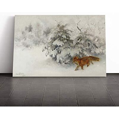 Big Box Art Bruno Liljefors Fox in The Snow Vol.3 Canvas Print Gallery Wrapped 30mm Frame Wall Art 20x14 inches Ready to Hang Modern Animals Picture Living Room Bedroom Lounge Office Big Box Art Bruno Liljefors Fox in The Snow Vol.3 Canvas Print Gallery Wrapped 30mm Frame Wall Art 20x14 inches Ready to Hang Modern Animals Picture Living Room Bedroom Lounge Office