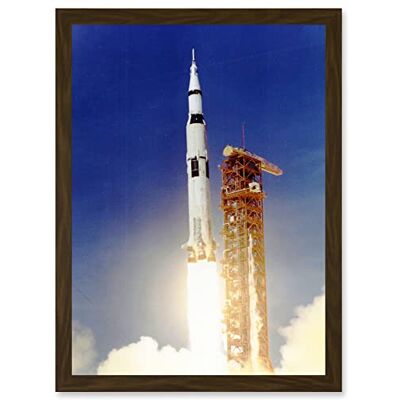 Artery8 - Apollo 11 Launch Saturn V Rocket - Brown - Wall Art Print Artery8 - Apollo 11 Launch Saturn V Rocket - Brown - Wall Art Print
