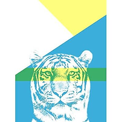 Wee Blue Coo Bold Animals Blue Tiger Art Print Canvas Premium Wall Decor Poster Wee Blue Coo Bold Animals Blue Tiger Art Print Canvas Premium Wall Decor Poster