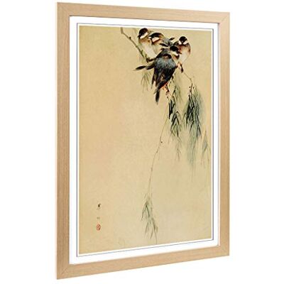 Big Box Art Framed Print of Blue Finches Birds Japanese Oriental Design Wall Art Picture Home Decor for Kitchen, Living Room, Bedroom, Hallway, Oak, A2 / 24.5x18 Inch / 62x45cm Big Box Art Framed Print of Blue Finches Birds Japanese Oriental Design Wall Art Picture Home Decor for Kitchen, Living Room, Bedroom, Hallway, Oak, A2 / 24.5x18 Inch / 62x45cm
