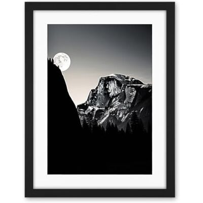 Artery8 Moonrise by Half Dome in Yosemite National Park High Contrast Black White Photograph Full Moon and Mountain Forest Landscape Artwork Framed Wall Art Print 18X24 Inch Artery8 Moonrise by Half Dome in Yosemite National Park High Contrast Black White Photograph Full Moon and Mountain Forest Landscape Artwork Framed Wall Art Print 18X24 Inch