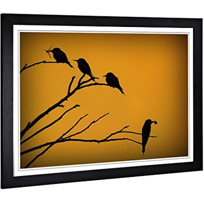 Big Box Art Framed Print of Birds on The Branch of a Tree Design Wall Art Picture Home Decor for Kitchen, Living, Dining Room, Bedroom, Hallway, Office, Black, A2 / 24.5x18 Inch / 62x45cm Big Box Art Framed Print of Birds on The Branch of a Tree Design Wall Art Picture Home Decor for Kitchen, Living, Dining Room, Bedroom, Hallway, Office, Black, A2 / 24.5x18 Inch / 62x45cm