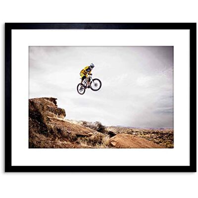 Wee Blue Coo SPORT MOUNTAIN BIKE JUMP SKY BIG AIR FRAMED PRINT F97X6428 Wee Blue Coo SPORT MOUNTAIN BIKE JUMP SKY BIG AIR FRAMED PRINT F97X6428