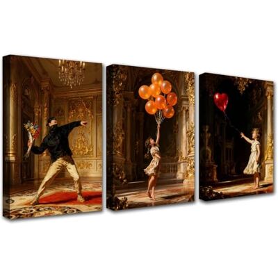 PIGPIGFLY Banksy Canvas Wall Art Triptych: Framed Flower Thrower, Girl with Balloon & Nola Paintings Large Wall Art for Living Room,Street art Graffiti,Bedroom Mural (30x40cm Wood Frame) PIGPIGFLY Banksy Canvas Wall Art Triptych: Framed Flower Thrower, Girl with Balloon & Nola Paintings Large Wall Art for Living Room,Street art Graffiti,Bedroom Mural (30x40cm Wood Frame)