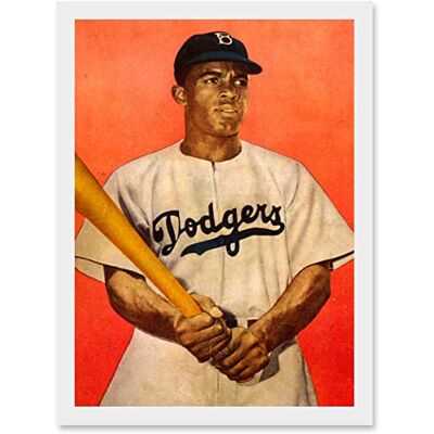 Artery8 - Portrait Jackie Robinson - A4 - Framed - Art Print Artery8 - Portrait Jackie Robinson - A4 - Framed - Art Print