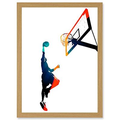 Artery8 - Basketball Jump Hoop Dunk - A4 - Wall Art Print Artery8 - Basketball Jump Hoop Dunk - A4 - Wall Art Print