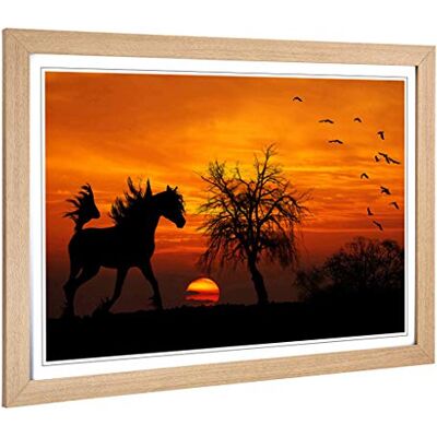 Big Box Art Framed Print of Wild Horse Sunset Birds Design Wall Art Picture Home Decor for Kitchen, Living, Dining Room, Bedroom, Hallway, Office, Oak, A2 / 24.5x18 Inch / 62x45cm Big Box Art Framed Print of Wild Horse Sunset Birds Design Wall Art Picture Home Decor for Kitchen, Living, Dining Room, Bedroom, Hallway, Office, Oak, A2 / 24.5x18 Inch / 62x45cm
