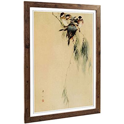 Big Box Art Framed Print of Blue Finches Birds Japanese Oriental Design Wall Art Picture Home Decor for Kitchen, Living Room, Bedroom, Hallway, Walnut, A2 / 24.5x18 Inch / 62x45cm Big Box Art Framed Print of Blue Finches Birds Japanese Oriental Design Wall Art Picture Home Decor for Kitchen, Living Room, Bedroom, Hallway, Walnut, A2 / 24.5x18 Inch / 62x45cm