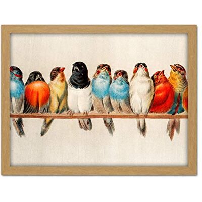Artery8 Giacomelli Perch Of Birds Painting Artwork Framed Wall Art Print 18X24 Inch Artery8 Giacomelli Perch Of Birds Painting Artwork Framed Wall Art Print 18X24 Inch