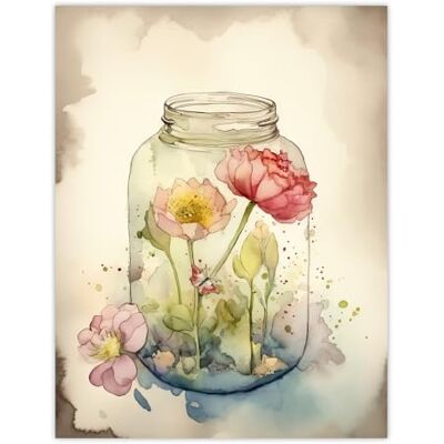 Artery8 Wildflowers In Glass Jar Soft Watercolour Painting Pink Spring Flowers Blooms Nature Colourful Bright Floral Modern Artwork Large Wall Art Poster Print Thick Paper 18X24 Inch Artery8 Wildflowers In Glass Jar Soft Watercolour Painting Pink Spring Flowers Blooms Nature Colourful Bright Floral Modern Artwork Large Wall Art Poster Print Thick Paper 18X24 Inch
