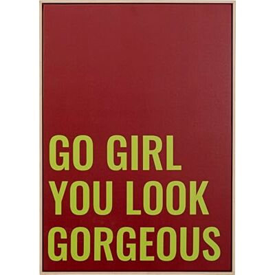 KARE+ Wall Art Go Girl Brown Frame 50x70cm - Wall Art KARE+ Wall Art Go Girl Brown Frame 50x70cm - Wall Art