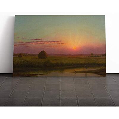 Big Box Art Martin Johnson Heade Sunset Over The Marsh Canvas Print Gallery Wrapped 30mm Frame Wall Art 20x14 inches Ready to Hang Modern Landscape Picture Living Room Bedroom Lounge Office Big Box Art Martin Johnson Heade Sunset Over The Marsh Canvas Print Gallery Wrapped 30mm Frame Wall Art 20x14 inches Ready to Hang Modern Landscape Picture Living Room Bedroom Lounge Office