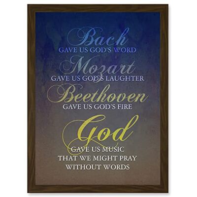 Artery8 - Bach-Mozart-Beethoven - Blue - Framed - Wall Art Artery8 - Bach-Mozart-Beethoven - Blue - Framed - Wall Art