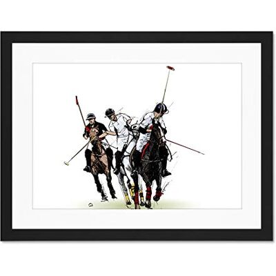 Wee Blue Coo Polo Illustration Sport Horses Large Framed Art Print Wall Poster 18x24 inch Wee Blue Coo Polo Illustration Sport Horses Large Framed Art Print Wall Poster 18x24 inch