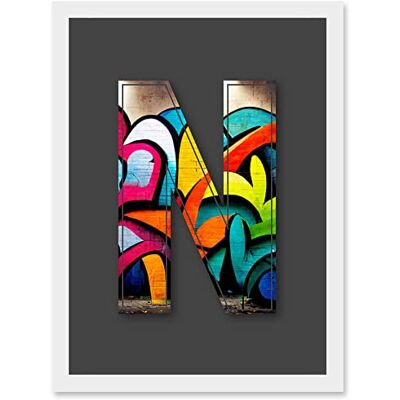 Artery8 - Letter N - Multicoloured - Framed - Wall Art Print Artery8 - Letter N - Multicoloured - Framed - Wall Art Print