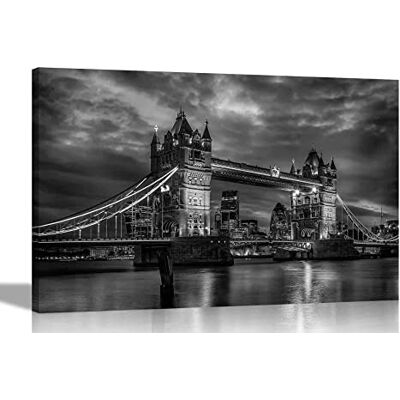 Artley Prints Black and White Tower Bridge Canvas Prints Wall Art Pictures Framed City Photos Hanging Sretched Artwork for Office Home Decor 86 x 61cm (34 x 24 inches) A1 Artley Prints Black and White Tower Bridge Canvas Prints Wall Art Pictures Framed City Photos Hanging Sretched Artwork for Office Home Decor 86 x 61cm (34 x 24 inches) A1